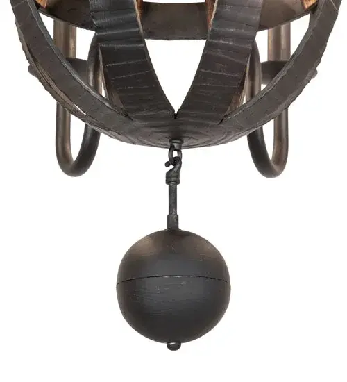 36" Wide Barrel Stave Madera 8 Light Chandelier - Image 9