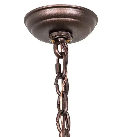 33" Wide Tiffany Jeweled Peacock 9 Light Chandelier - Image 8