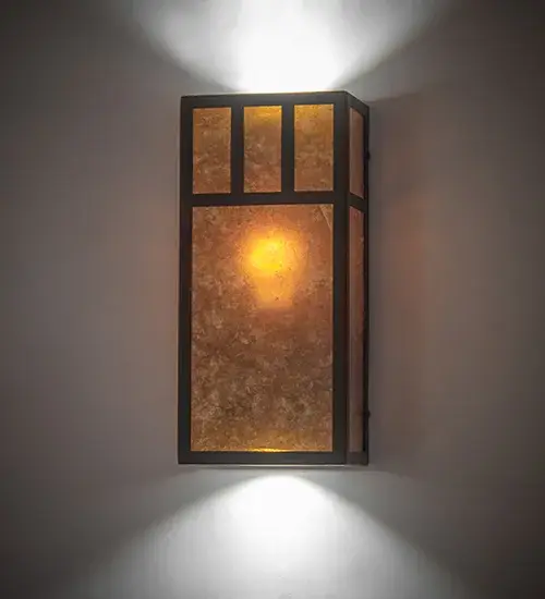 6.5" Wide Hyde Park Double Bar Mission Wall Sconce - Image 1