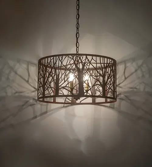 20" Wide Winter Maple Pendant - Image 1