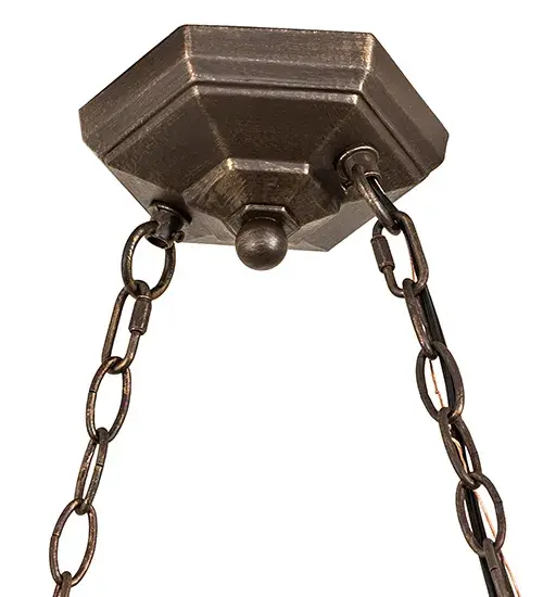 47" Long Tiffany Jeweled Peacock 3 Light Island Pendant - Image 10