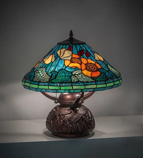 17" High Tiffany Poppy Table Lamp