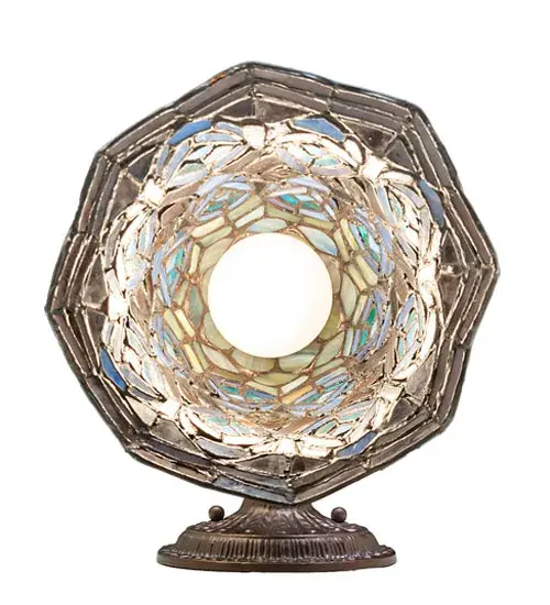 8" Wide Tiffany Peacock Feather Wall Sconce - Image 7