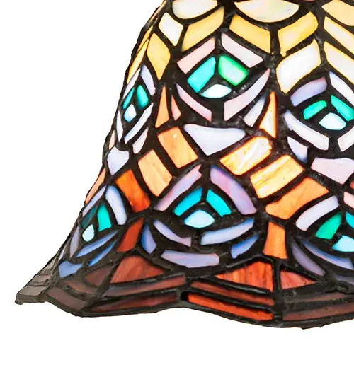 8" Wide Tiffany Peacock Feather Wall Sconce - Image 9