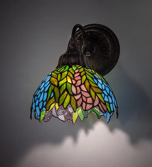 8" Wide Tiffany Honey Locust Wall Sconce