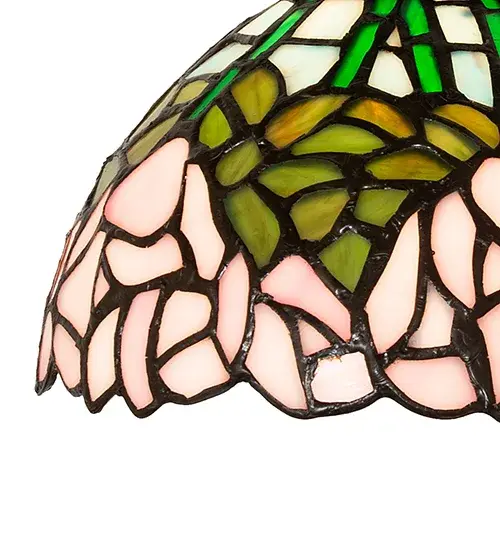 8" Wide Tiffany Cabbage Rose Wall Sconce - Image 9