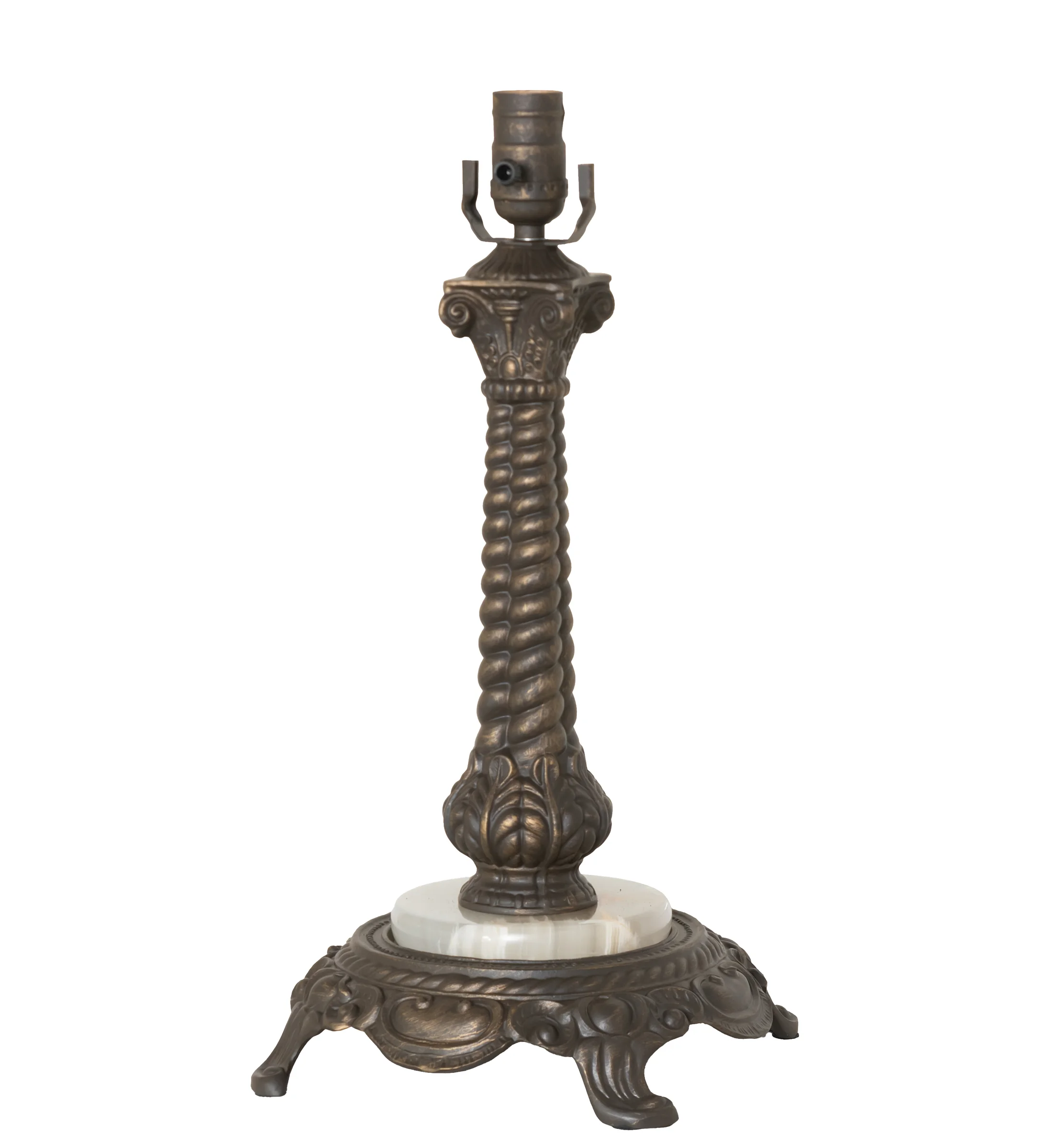 Rope One Light Table Base in Antique Brass