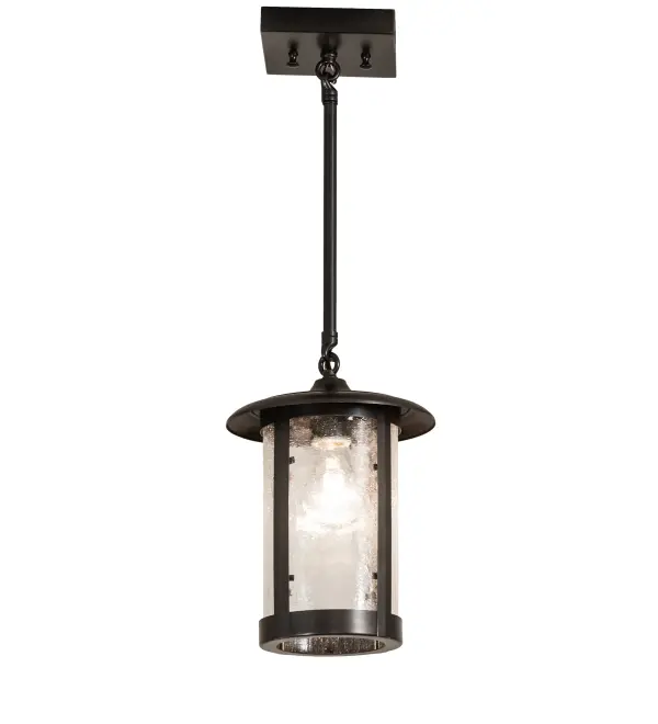 Beautiful ambient light is projected through a Clear Seeded Glass lens. The shade is complemented by a frame, decorative accents, and hardware featuring a Craftsman Brown finish. The Fulton Prime Mini Pendant is featured in our American-made, American-designed, handcrafted Craftsman Signature Series and manufactured in Yorkville, New York. UL and cUL listed for dry and damp locations. Our Build Your Own Craftsman Signature Series features unlimited combinations of styles. The collection is called Build Your Own because it is fully configurable and customizable from size and design to finish and lens color. Choose from any of the multitude of style options, or send us your own concept today! Call today to learn how to use the configuration tool available on our website for an instant item number! Collection: Fulton Finish: Craftsman Brown Glass: Clear Seeded Glass Width: 8.00" Height: 24.00" Length: 8.00" Weight: 4.00 lb Number of Bulbs: 1 Maximum Wattage: 60.00 W Bulb Type: A19 Bulb Base: E26 Material: Brass Country of Origin: USA Safety Rating: Wet