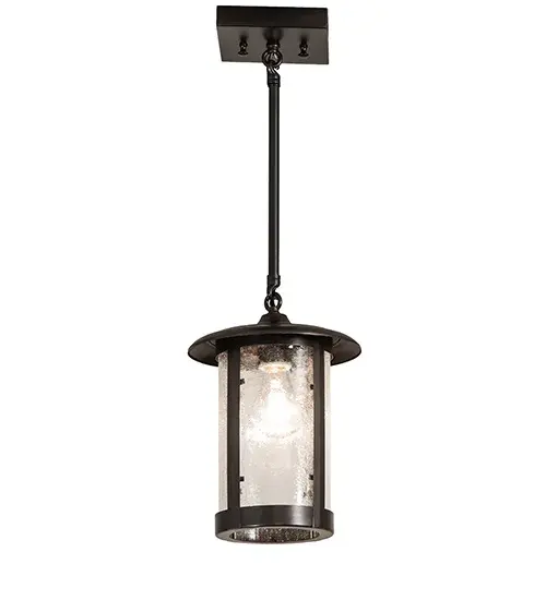 Beautiful ambient light is projected through a Clear Seeded Glass lens. The shade is complemented by a frame, decorative accents, and hardware featuring a Craftsman Brown finish. The Fulton Prime Mini Pendant is featured in our American-made, American-designed, handcrafted Craftsman Signature Series and manufactured in Yorkville, New York. UL and cUL listed for dry and damp locations. Our Build Your Own Craftsman Signature Series features unlimited combinations of styles. The collection is called Build Your Own because it is fully configurable and customizable from size and design to finish and lens color. Choose from any of the multitude of style options, or send us your own concept today! Call today to learn how to use the configuration tool available on our website for an instant item number! Collection: Fulton Finish: Craftsman Brown Glass: Clear Seeded Glass Width: 8.00" Height: 24.00" Length: 8.00" Weight: 4.00 lb Number of Bulbs: 1 Maximum Wattage: 60.00 W Bulb Type: A19 Bulb Base: E26 Material: Brass Country of Origin: USA Safety Rating: Wet - alternate view