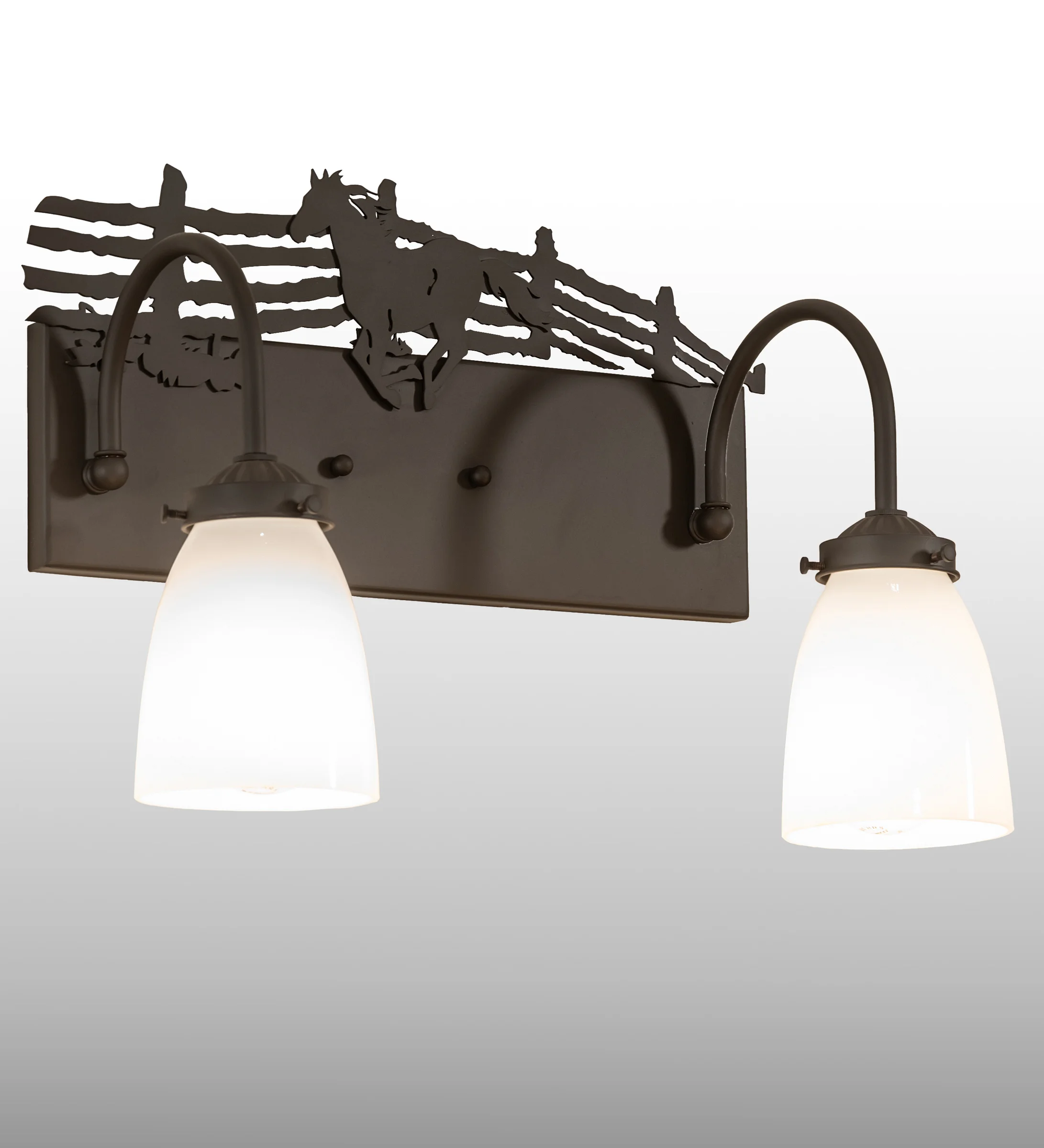 Running Horses Two Light Vanity in Oil Rubbed Bronze