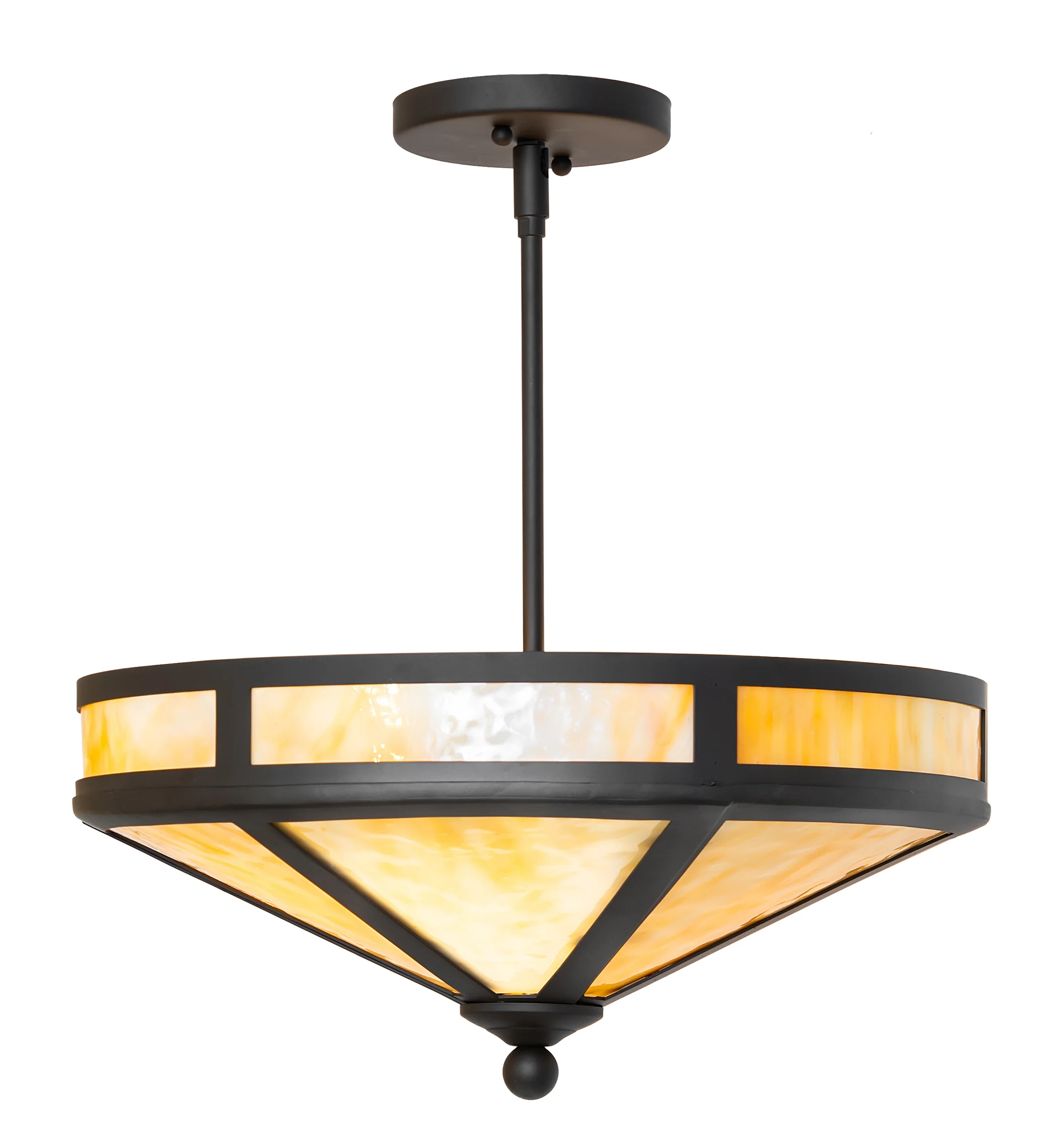 Craftsman Two Light Semi-Flushmount in Oil Rubbed Bronze