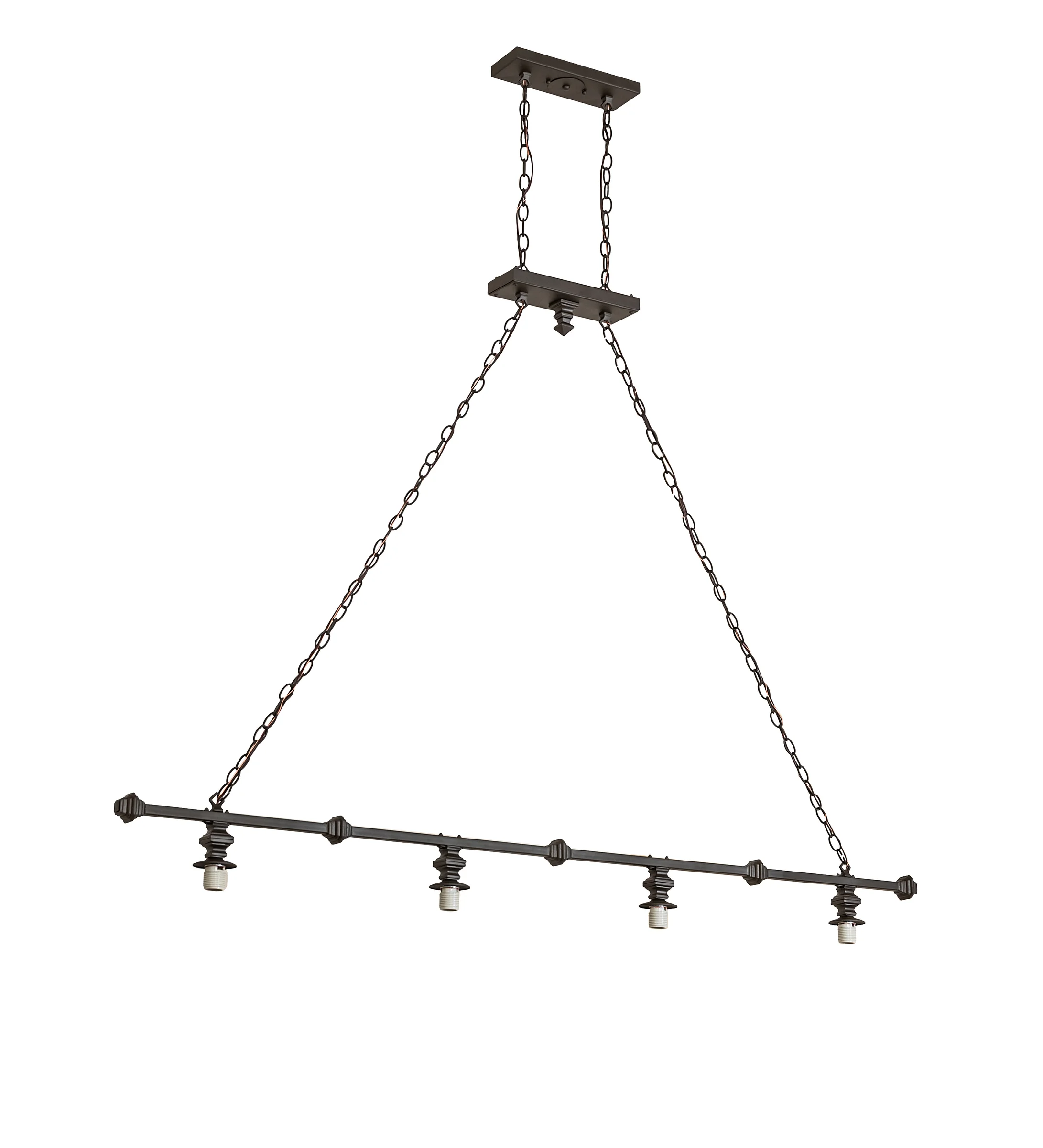 Oblong Four Light Island Pendant Hardware in Oil Rubbed Bronze