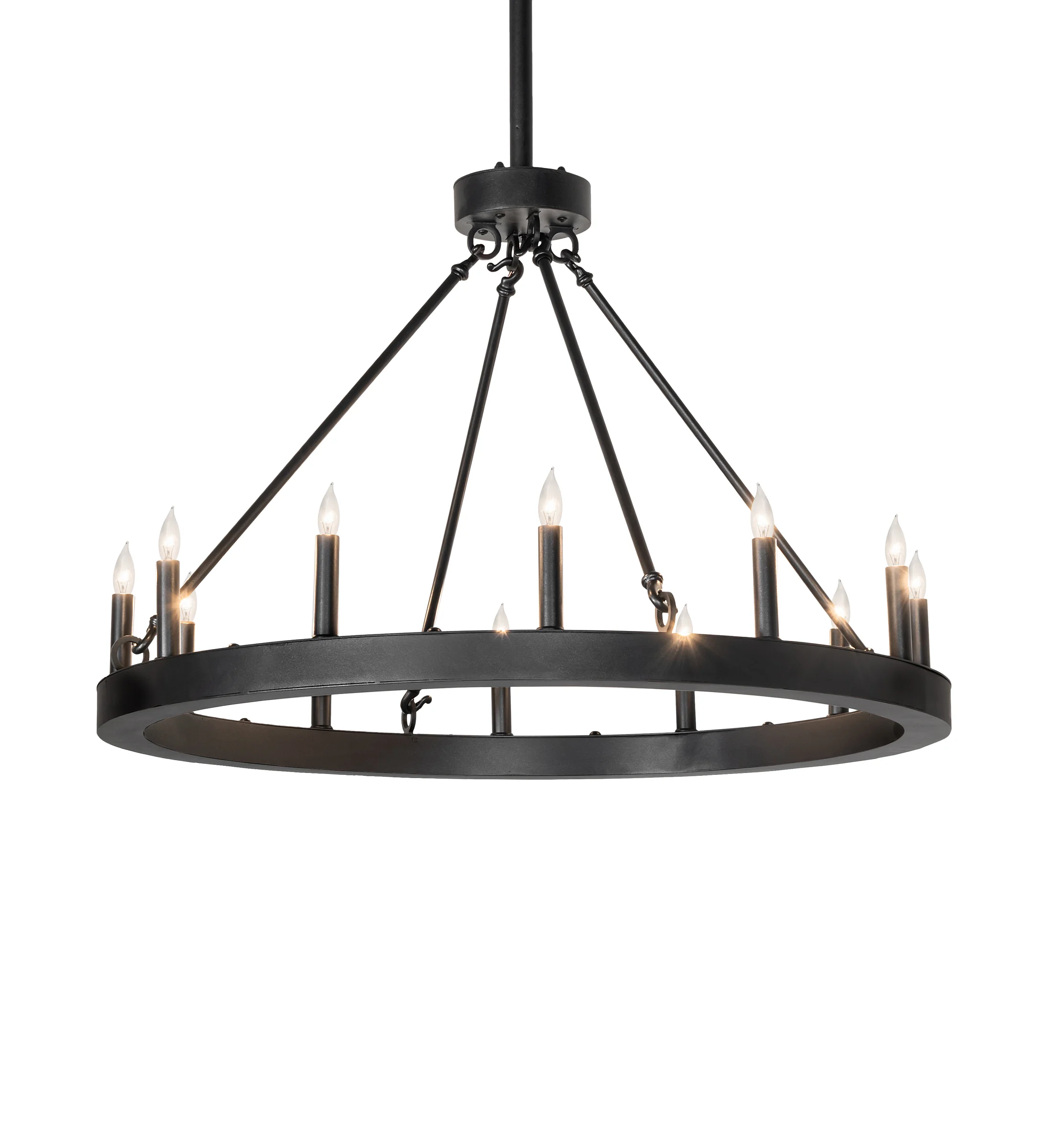 Loxley 12 Light Chandelier in Textured Black