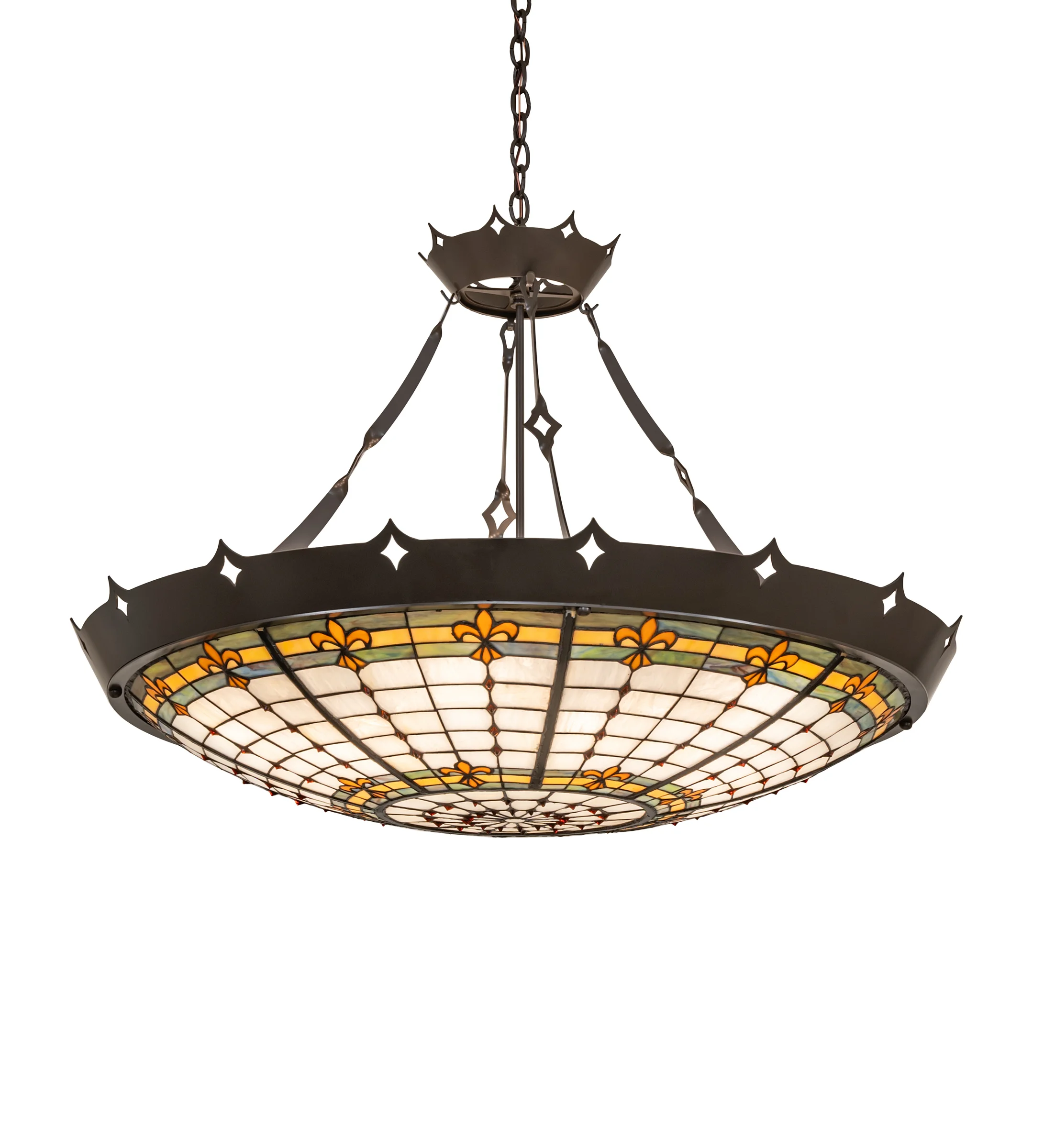 40" Wide Fleur-de-Lite Pendant