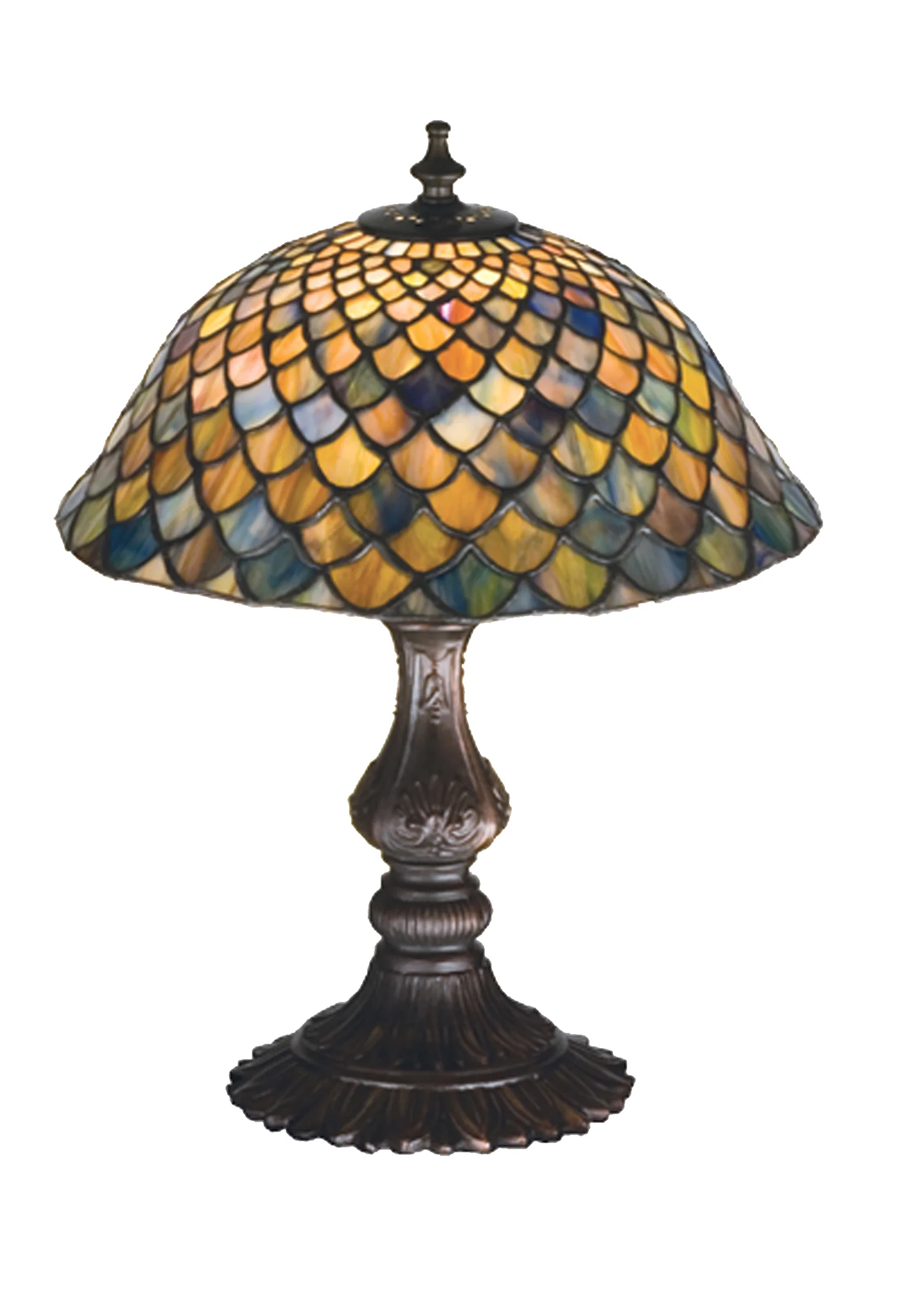 Fishscale One Light Table Lamp in Mahogany Bronze
