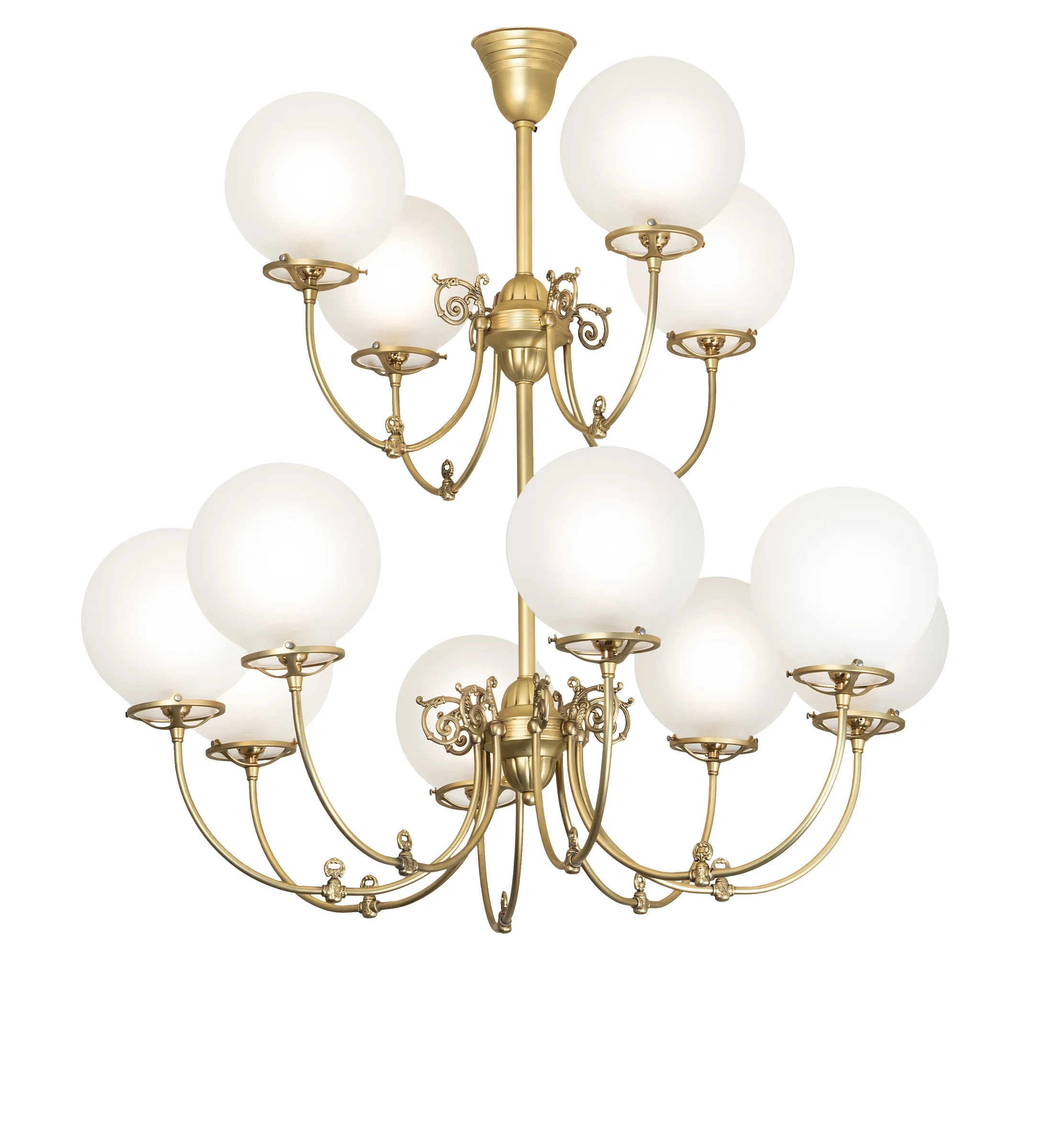Revival 12 Light Chandelier in Polished Brass