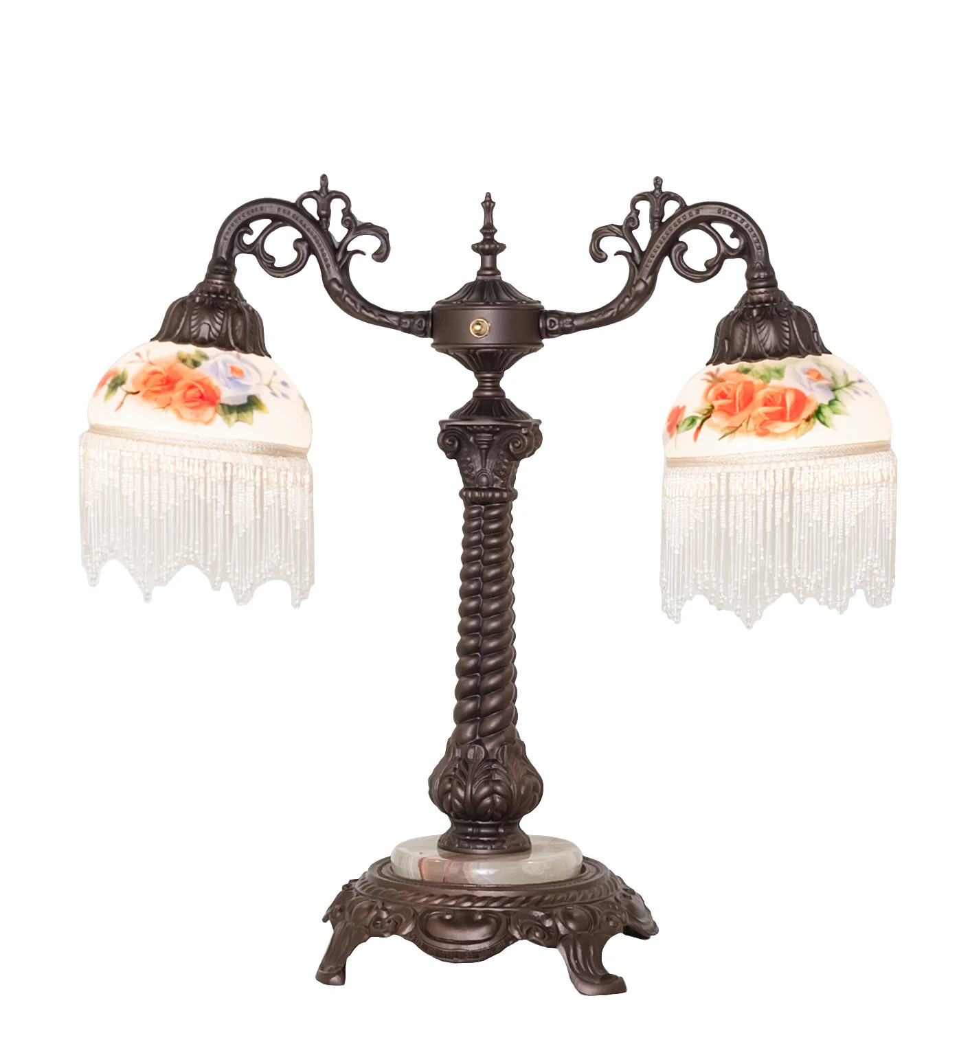 Roussillon Two Light Table Lamp in Mahogany Bronze