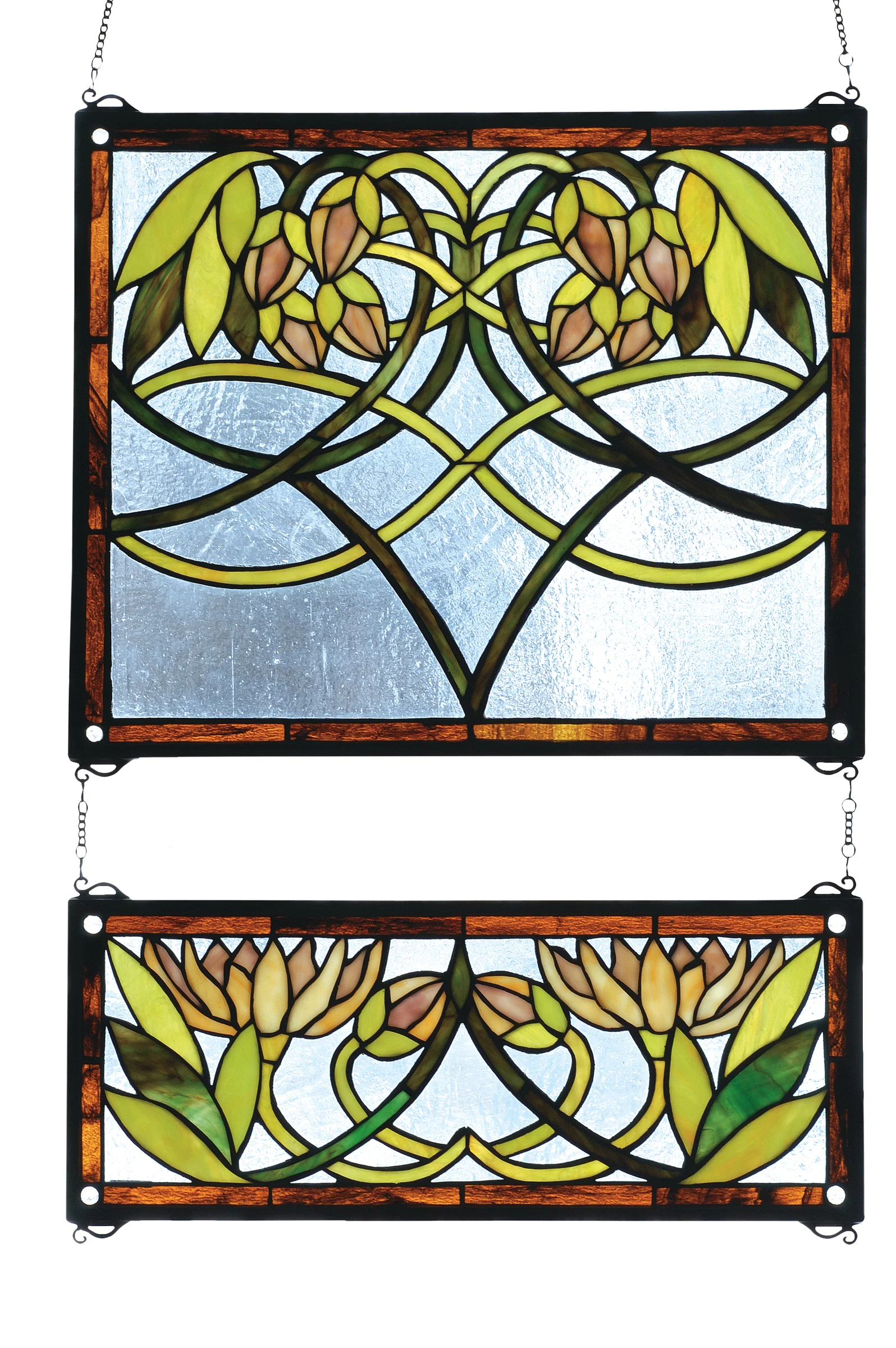 Waterlily Window in Craftsman Brown