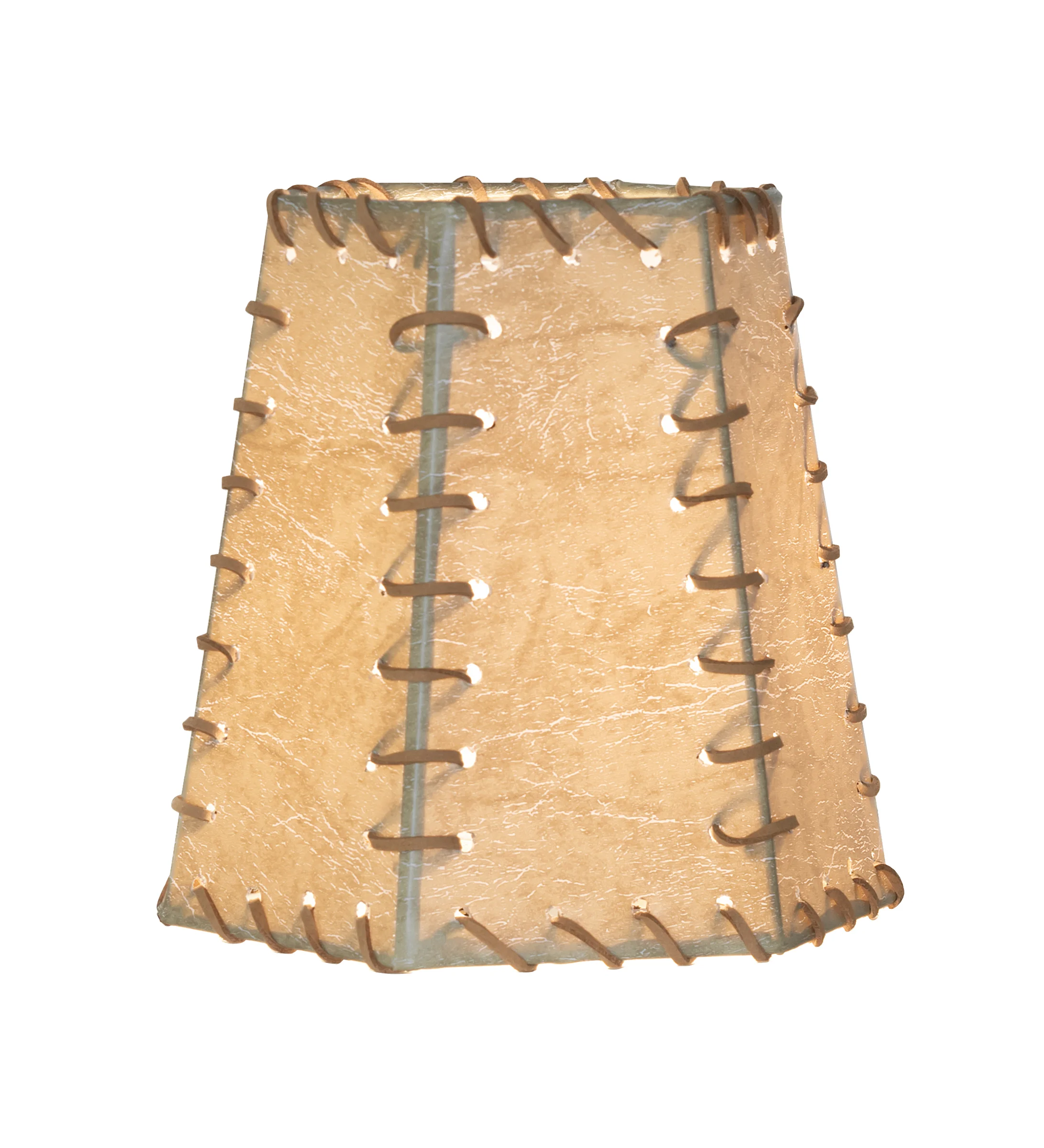 7" Wide Faux Leather & Rawhide Hexagon Shade