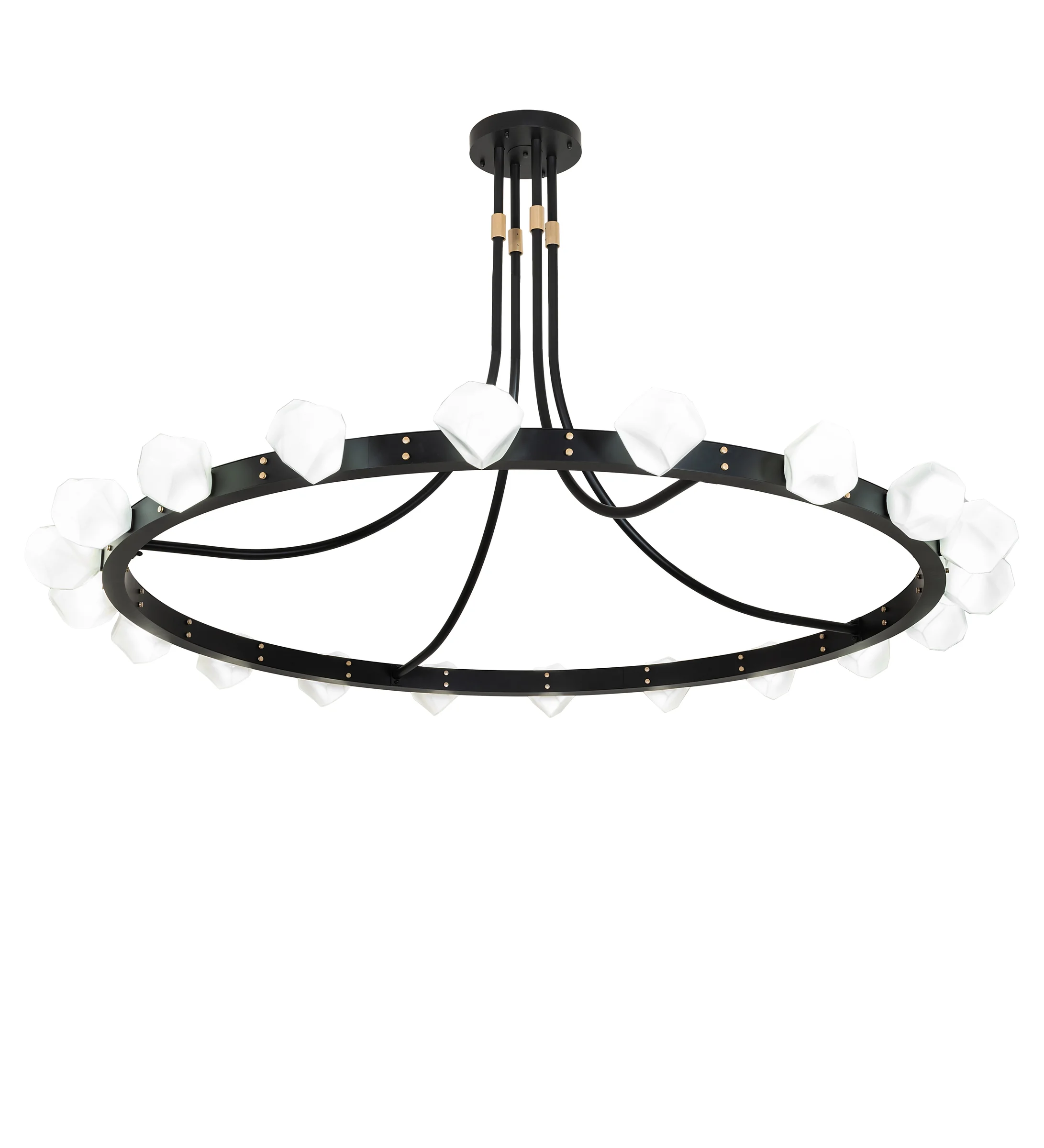 Rory LED Semi-Flushmount in Solar Black & Champagne Metallic