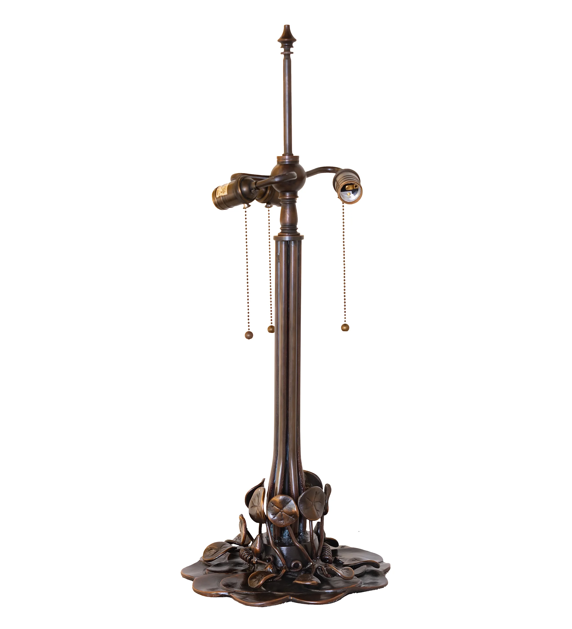 Pond Lily Three Light Table Base in Mahogany Bronze
