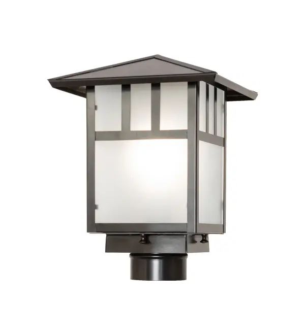 Constructed of Solid Brass, this lighting fixture is handcrafted for durability and longevity and is resistant to rust and corrosion, making it perfect for exterior as well as interior applications. A stunning Craftsman design statement is captured with a dramatic Mission-styled profile and a Double Bar straight-line design. The Clear Frosted art glass diffuser is enhanced with a frame and hardware featured in a Craftsman Brown finish. The fixture is ideal for placement on columns and posts on decks and patios in timber homes, modern farmhouses, and other spaces from Traverse City, Michigan, to Lake Tahoe, Nevada, to Lake Geneva, Wisconsin. The Seneca Double Bar Mission Post is included in our American-made, American-designed, handcrafted Craftsman Signature Series and manufactured in Yorkville, New York. UL and cUL listed for dry, damp, and wet locations. Our Build Your Own Craftsman Signature Series features unlimited combinations of styles. The collection is called build your own because it is fully configurable and customizable from size and design to finish and lens color. Go nuts with the options, or send us your own concept today! Call today to learn how to use the configuration tool available on our website for an instant item number! Collection: Seneca Finish: Craftsman Brown Glass: Clear Frosted Glass Width: 13.00" Height: 11.00" Length: 9.00" Number of Bulbs: 1 Maximum Wattage: 60.00 W Bulb Type: A19 Bulb Base: E26 Material: Brass Country of Origin: USA Safety Rating: Wet