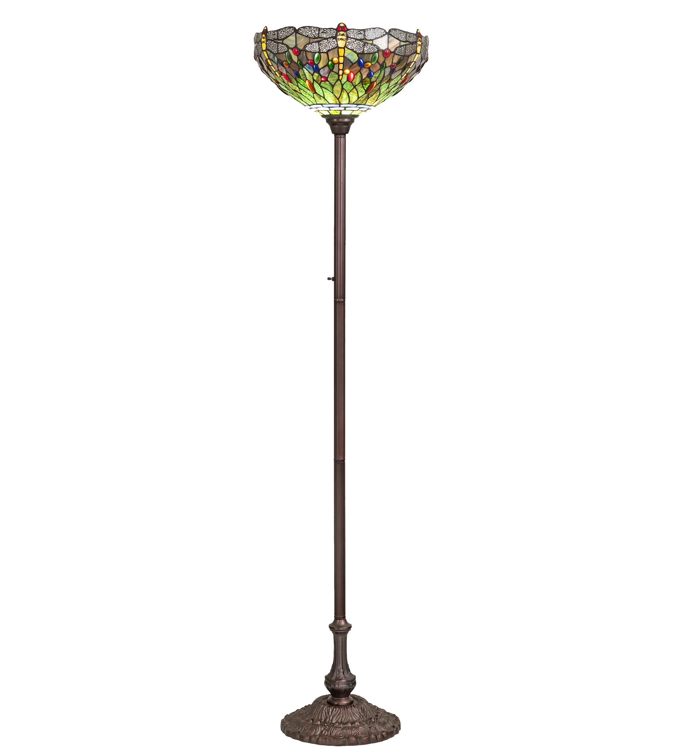 72" High Tiffany Hanginghead Dragonfly Torchiere