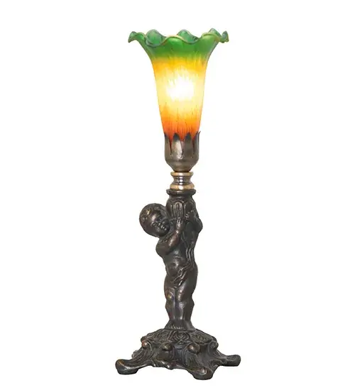 The Amber/Green Tiffany Pond Lily by Meyda Lighting - Image 2