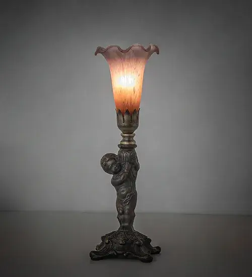 The Amber/Purple Tiffany Pond Lily by Meyda Lighting - Image 1