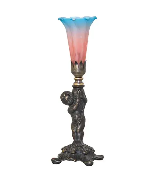 The Pink/Blue Tiffany Pond Lily by Meyda Lighting - Image 3