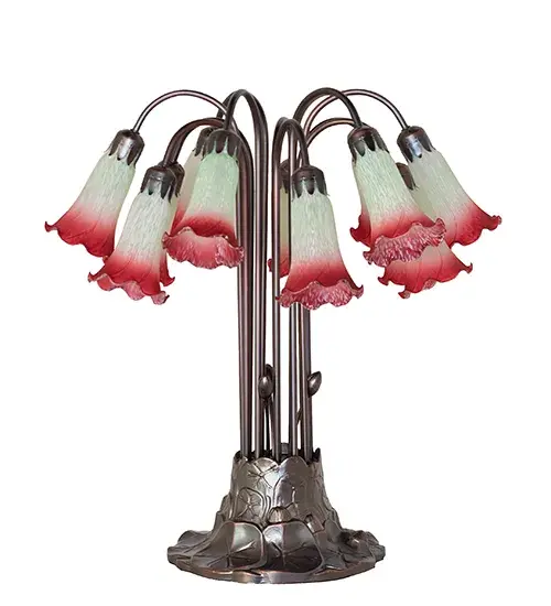 The Seafoam/Cranberry Tiffany Pond Lily by Meyda Lighting - Image 3