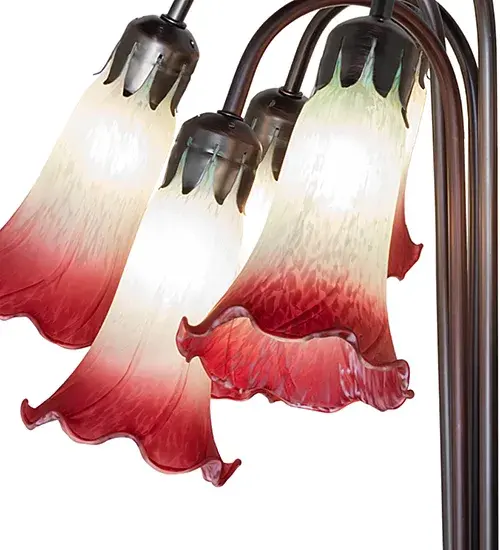 The Seafoam/Cranberry Tiffany Pond Lily by Meyda Lighting - Image 4