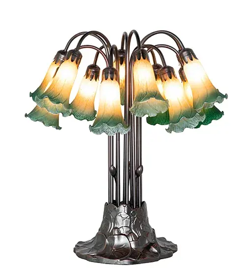 The Amber/Green Tiffany Pond Lily by Meyda Lighting - Image 2
