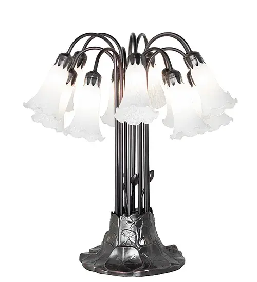 The White Tiffany Pond Lily by Meyda Lighting - Image 2