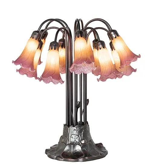 The Amber/Purple Tiffany Pond Lily by Meyda Lighting - Image 2