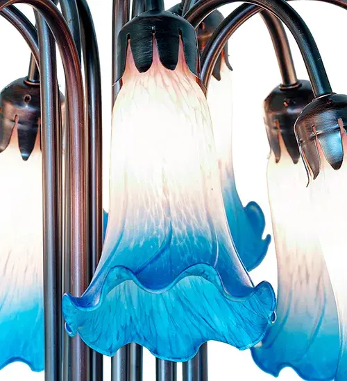 The Pink/Blue Tiffany Pond Lily by Meyda Lighting - Image 4