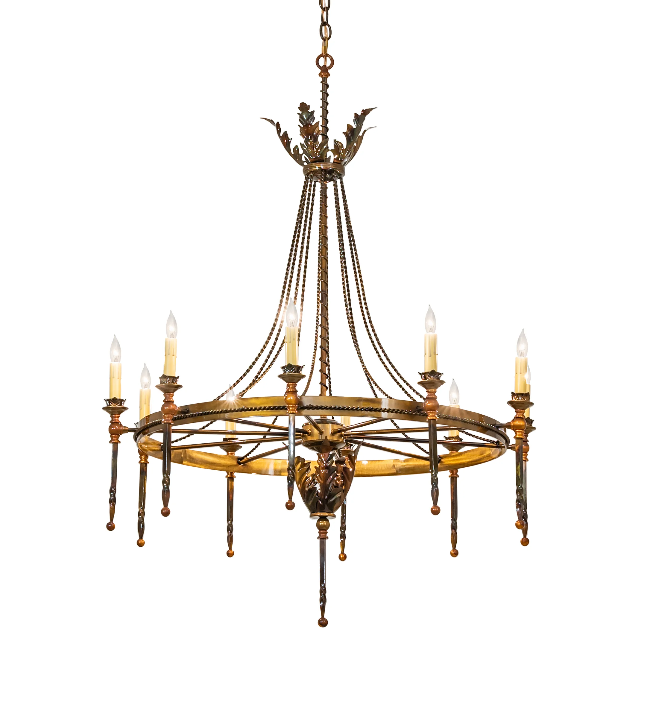 Amaury Ten Light Chandelier in Lt Burnished Transparent Gold