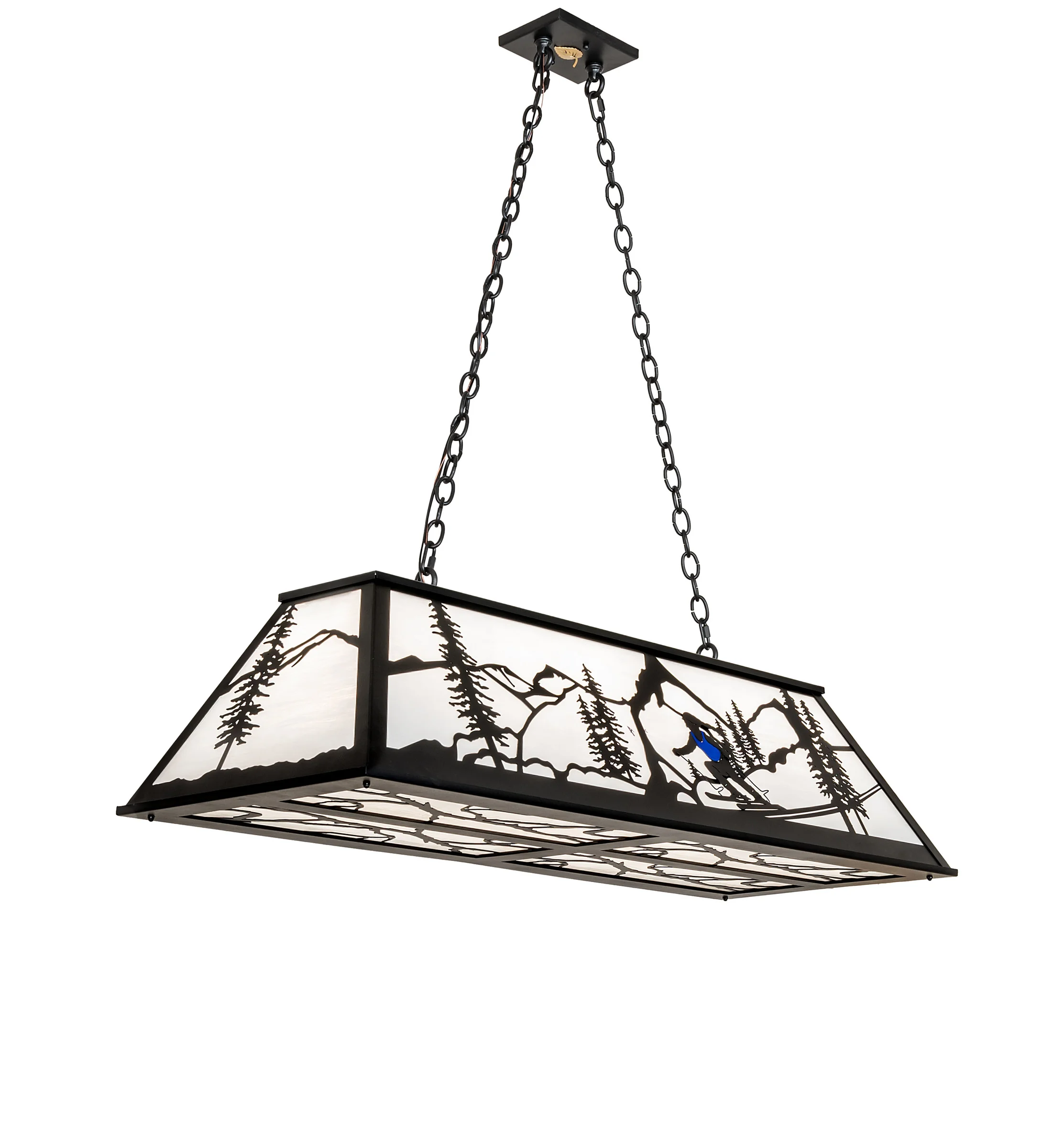 Alpine Six Light Pendant in Textured Black