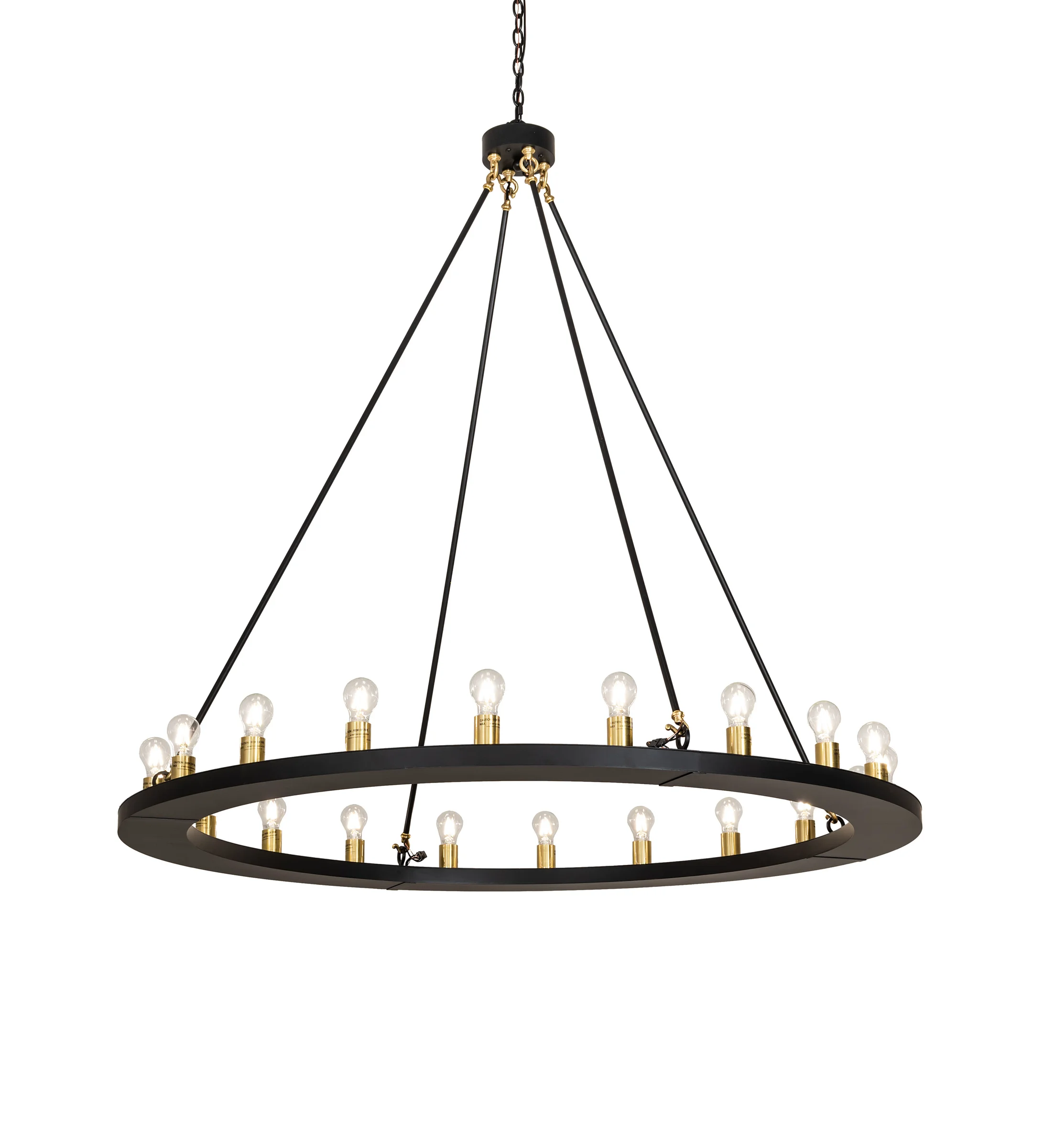 Loxley 20 Light Chandelier in Solar Black W/Brushed Brass