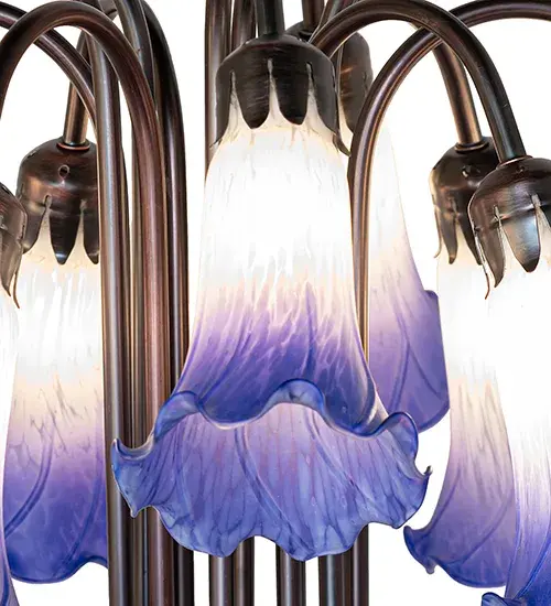 The Blue/White Tiffany Pond Lily by Meyda Lighting - Image 4