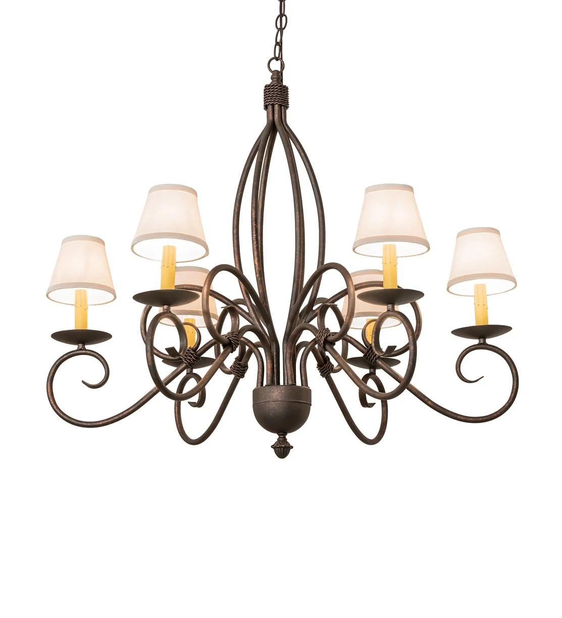 Squire Six Light Chandelier in Gilded Tobacco
