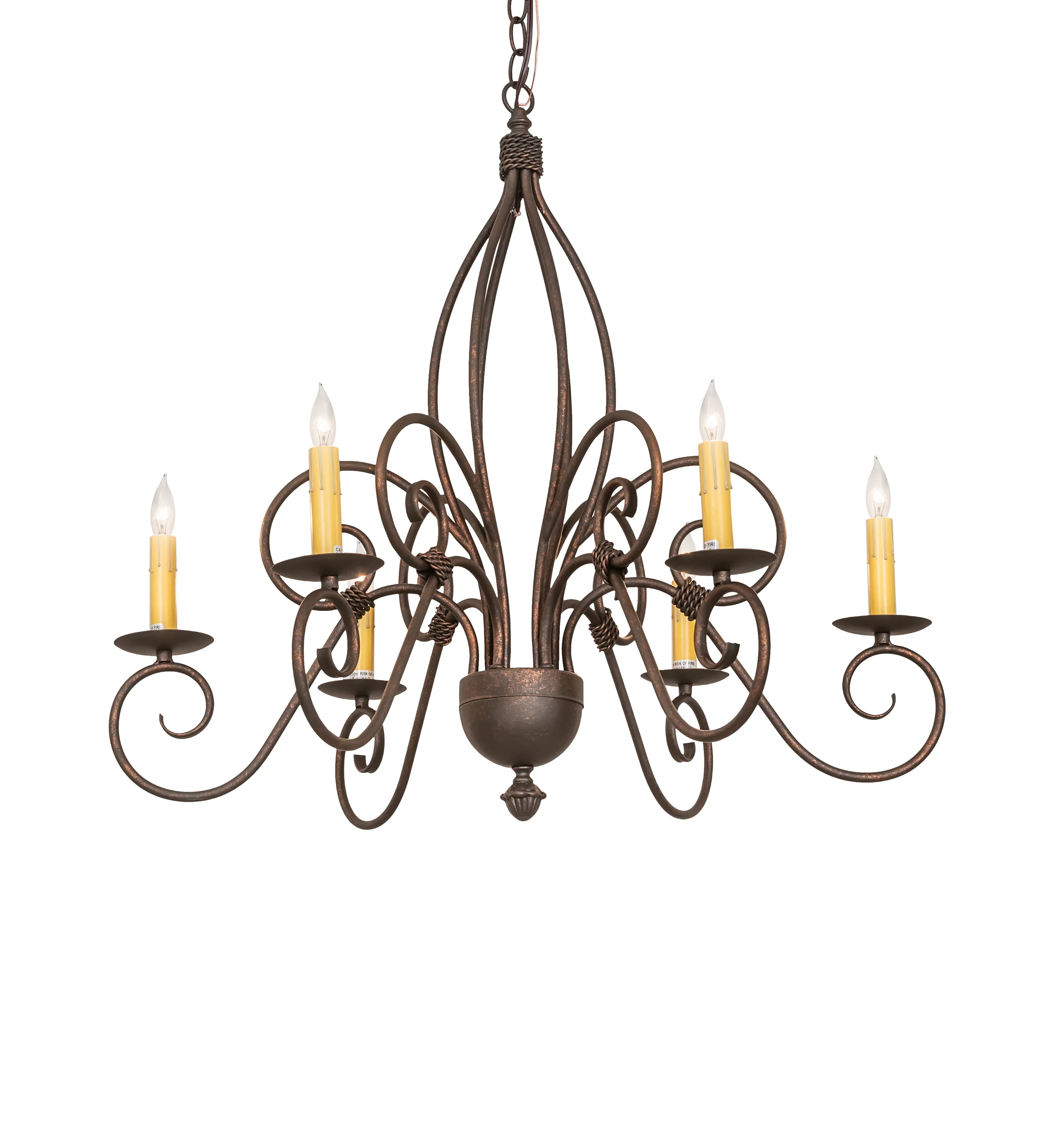 Squire Six Light Chandelier in Gilded Tobacco