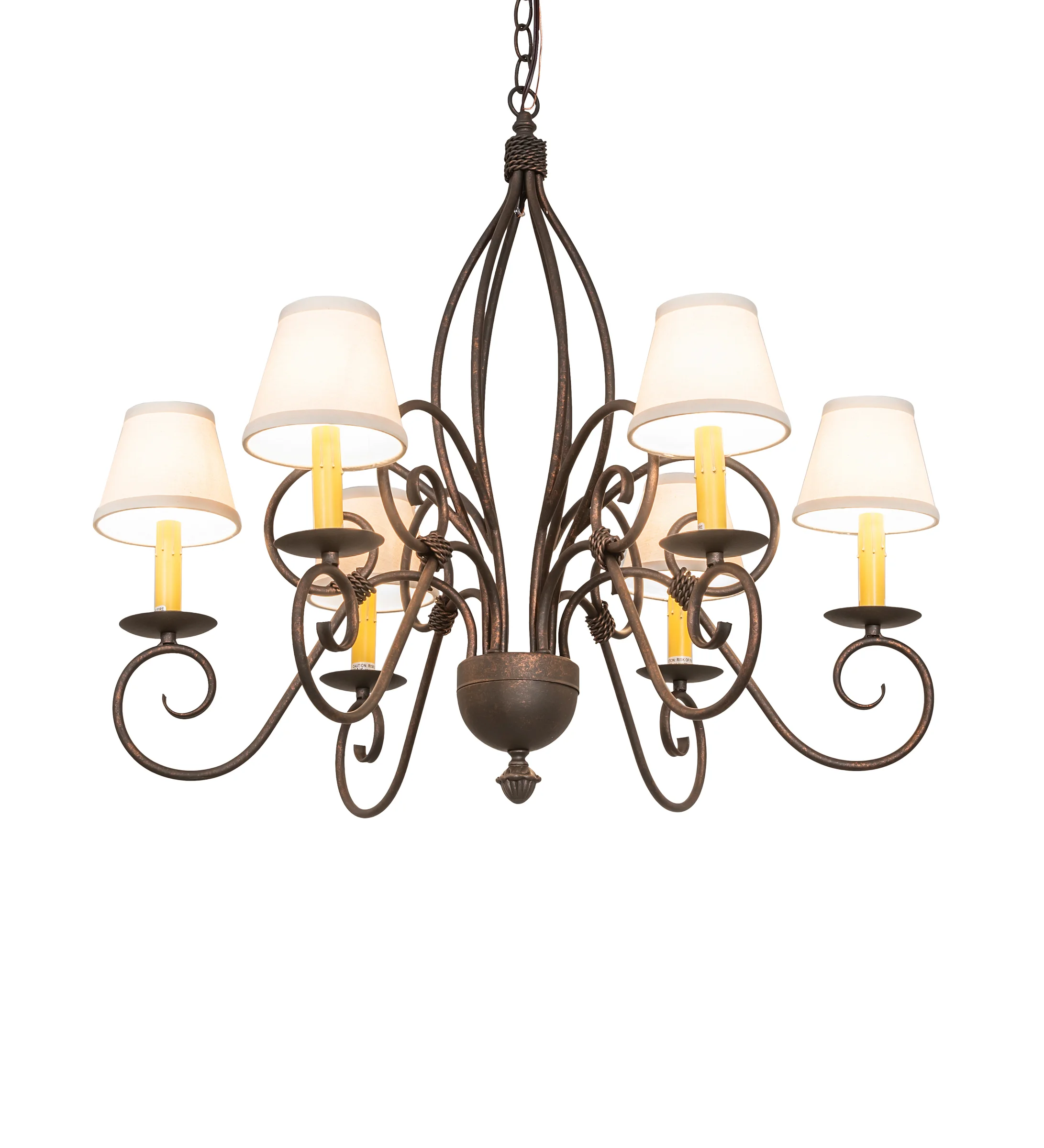 30" Wide Squire 6 Light Chandelier