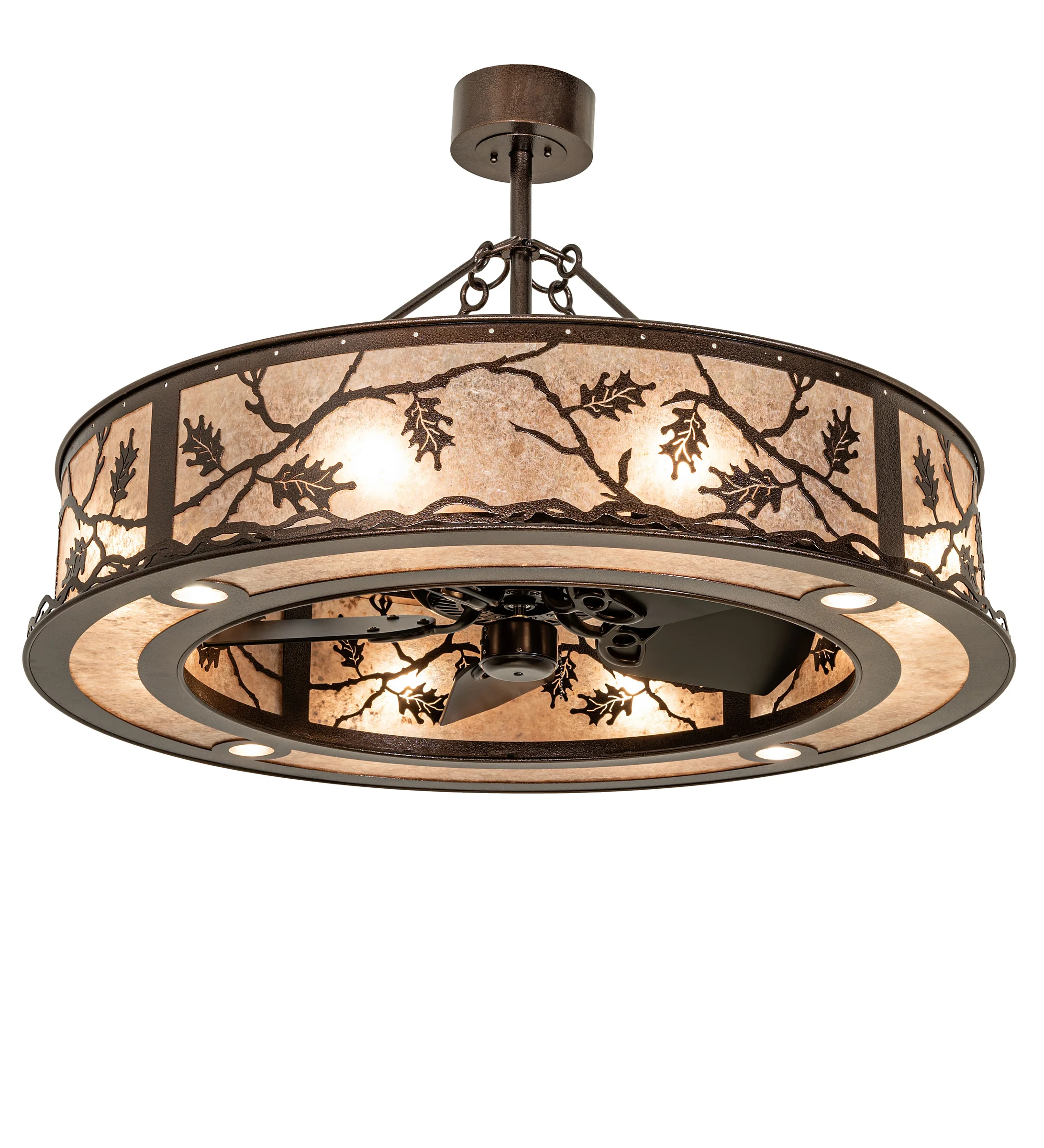 Oak Leaf 12 Light Chandel-Air in Copper Vein