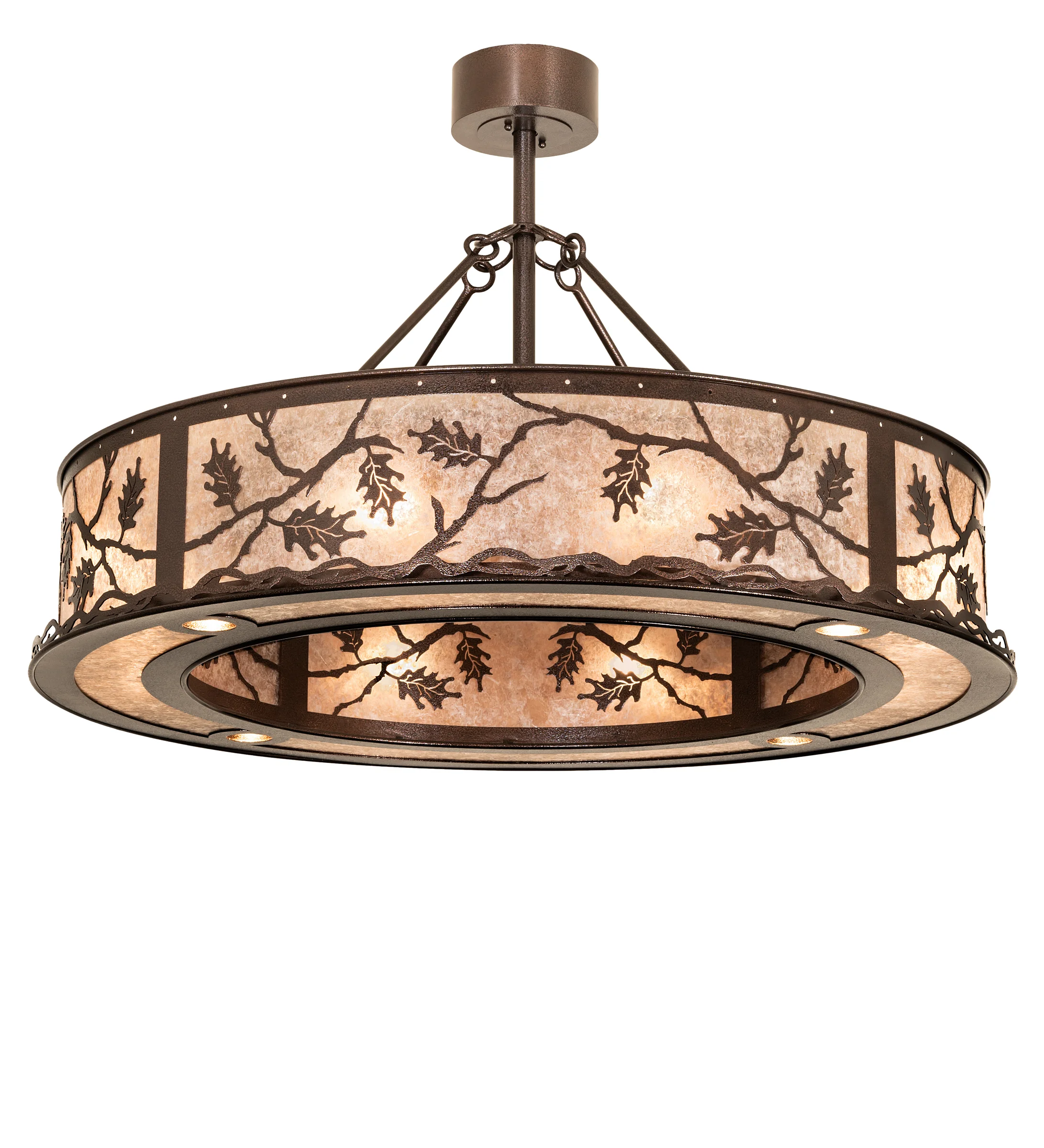 Oak Leaf 12 Light Pendant in Copper Vein