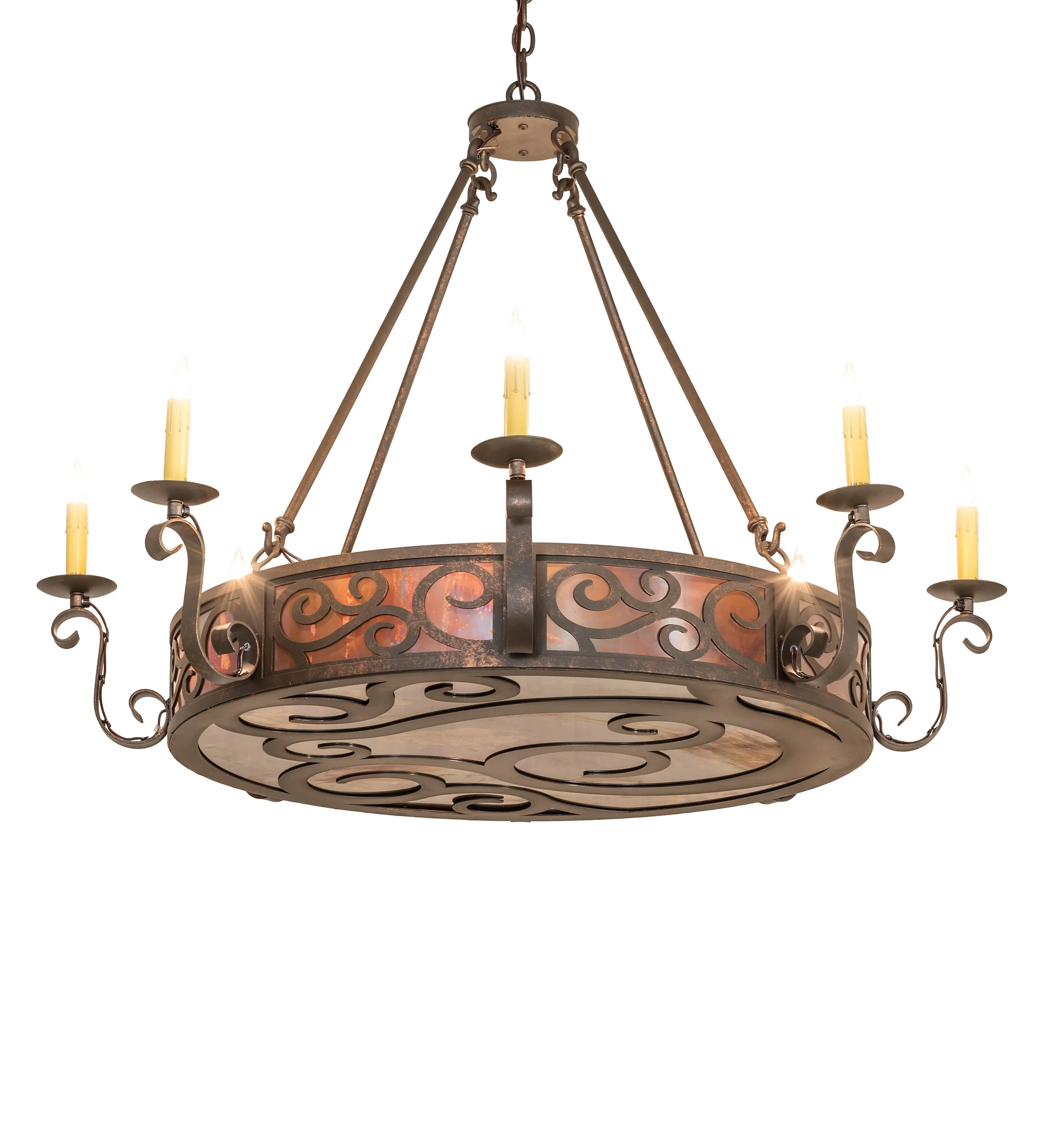 Delano Eight Light Chandelier in Gilded Tobacco