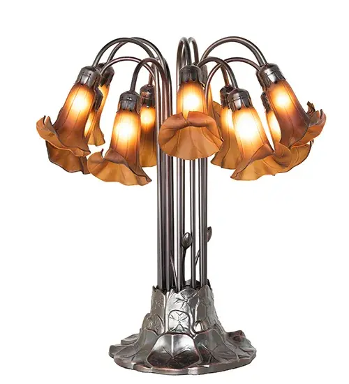 The Dark Amber Tiffany Pond Lily by Meyda Lighting - Image 2