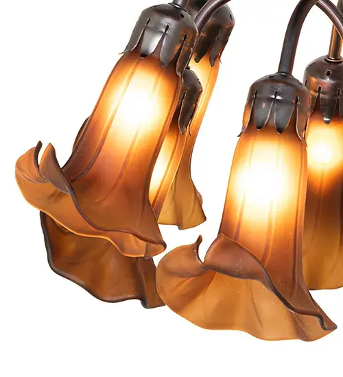 The Dark Amber Tiffany Pond Lily by Meyda Lighting - Image 4