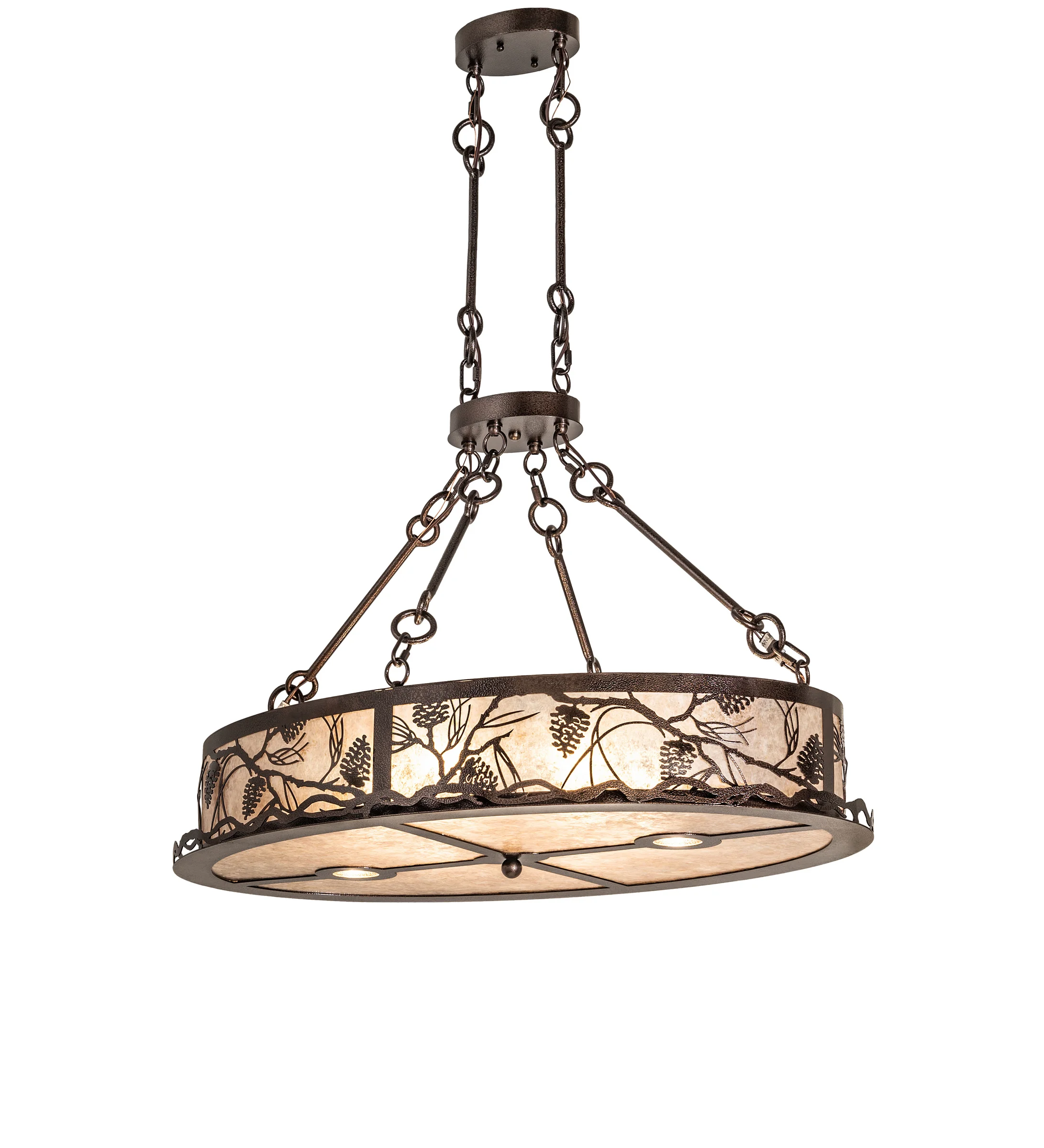 Winter Pine Eight Light Pendant in Copper Vein