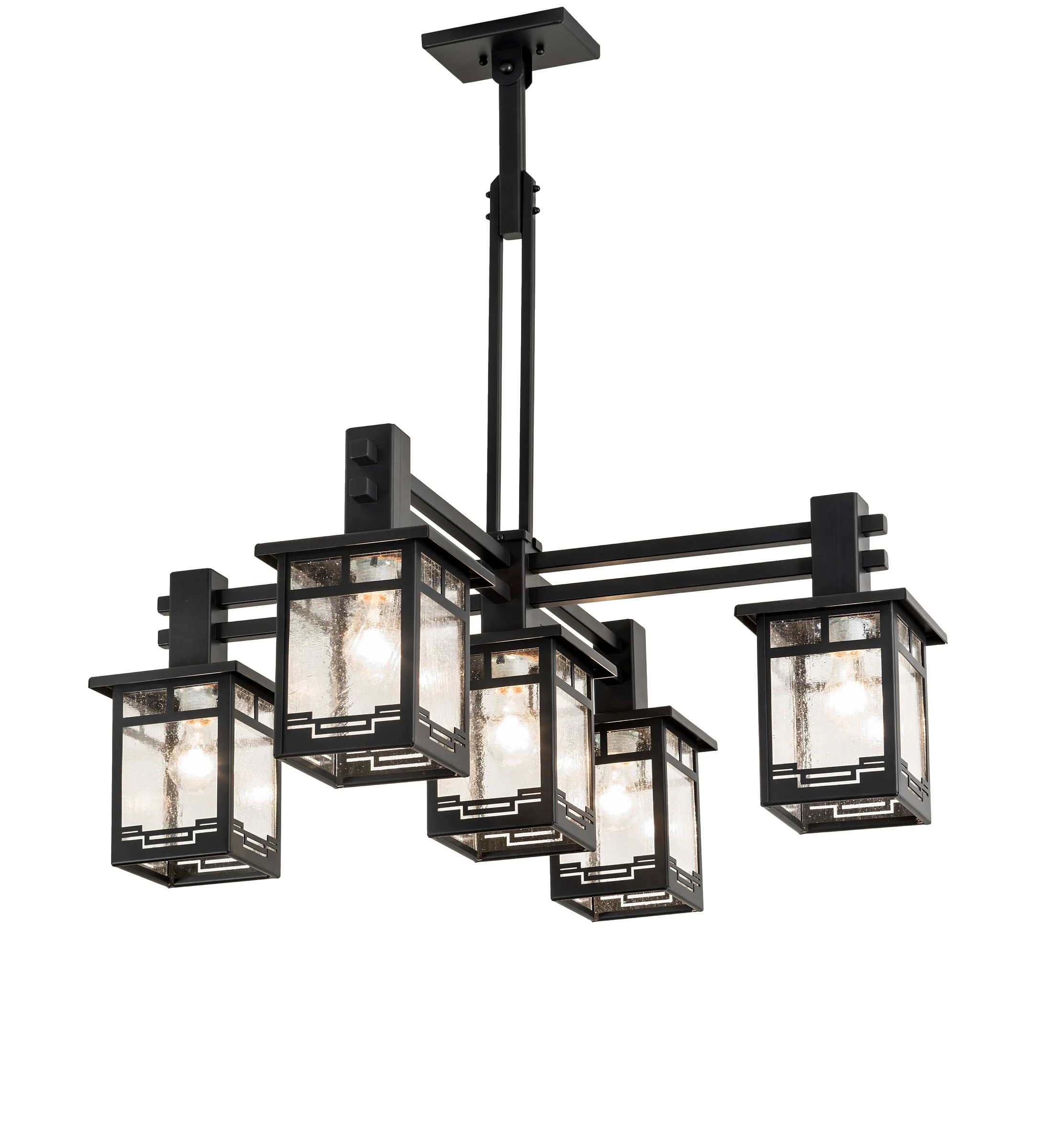 Roylance Five Light Chandelier in Solar Black